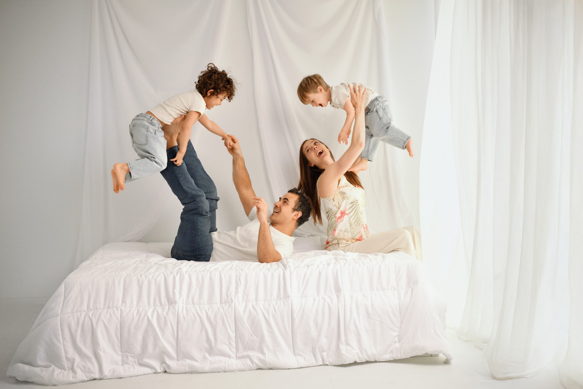 Playful family portrait